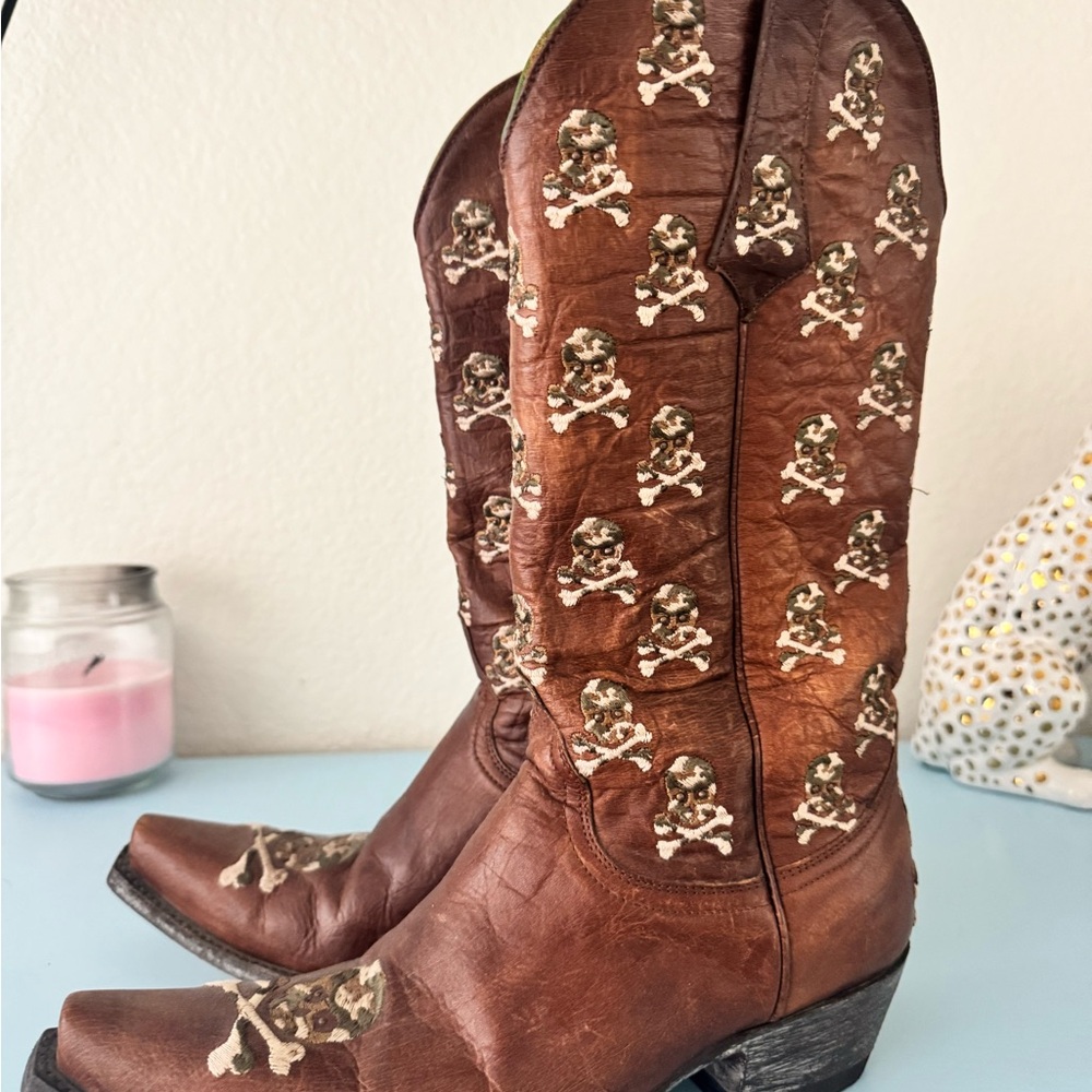Old Gringo Brown Skull Heeled Boots